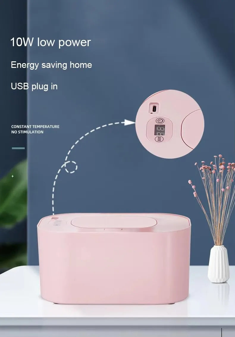 DMWD USB Feuchttücherwärmer Baby-Feuchttücher-Heizgerät Handtuchspender Serviettenheizbox für Zuhause und Auto Feuchttücherwärmer Desinfektionstücher