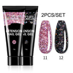 LILYCUTE 15ml Verlängerungsgel-Nagellack-Set Quick Nail Prolong mit Verlängerungsform-Nagelspitzen Acryl-Lösung Maniküre-Werkzeug-Kit