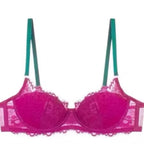 Sexy Spitzen-BH- und Höschen-Set, Minimizer, Anti-Sagging, vollflächig bedeckend, verstellbarer Bügel, große Bruststütze, dünne Seitenstütze, kein Überlaufen