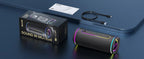MLOVE E80 Tragbarer Bluetooth-Lautsprecher – Leistungsstarker Dual-Sound, farbenfrohe RGB-Beleuchtung, vollständig wasserdicht (IPX7), TWS-fähig