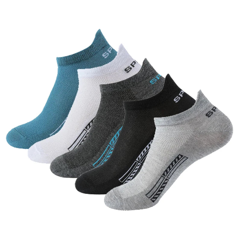 5 Paar kurze Baumwollsocken für Herren, hochwertige, tief geschnittene Crew-Socken für Damen, Knöchelsocken für Sport, atmungsaktives Mesh für den Sommer, lässige, weiche Herrensocken Hauptbild