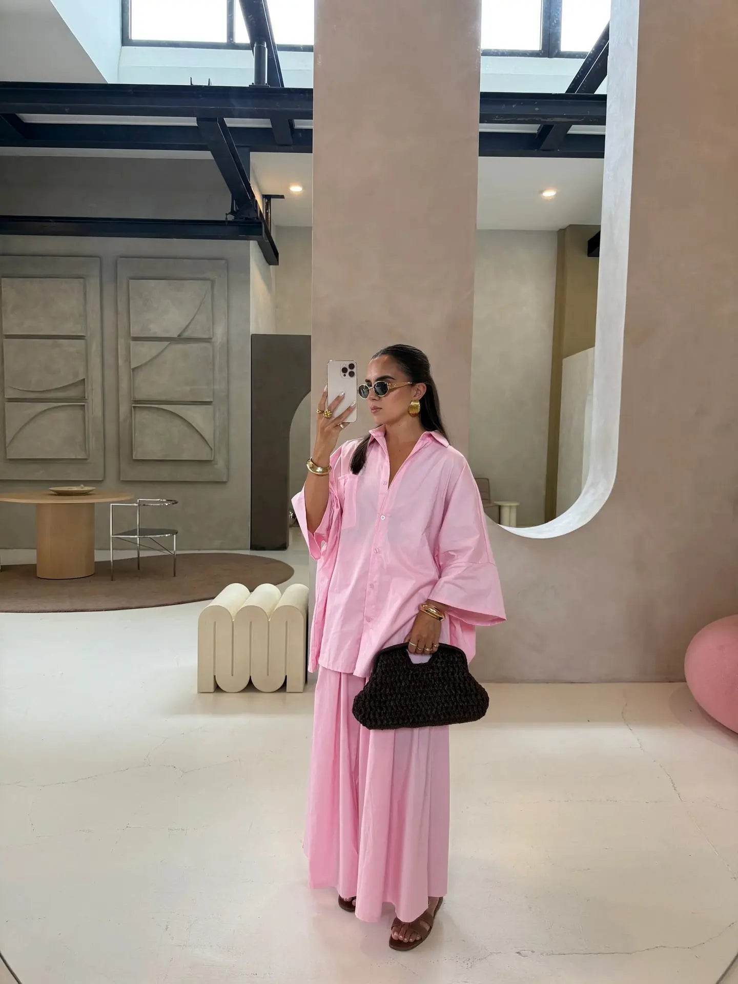 Damen Anzug mit Revers, langen Ärmeln, chic, einreihig, weites Bein, lange Hose, Sets 2026, lässiges, lockeres Outfit für den Alltag