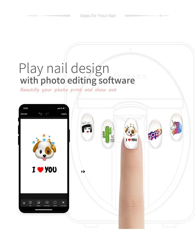 Smarter 3D Mobiler Nageldrucker M1 Muster Digitaler Nagelkunst-Drucker DIY Tragbares H1 Nagelkunst-Gerät Vom Telefon