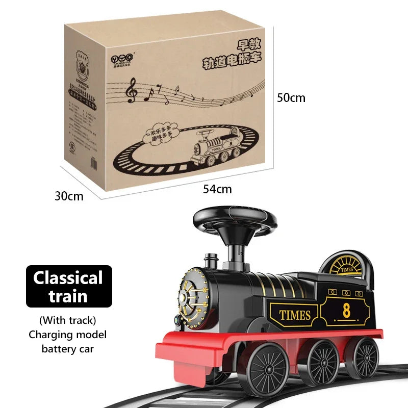 Kinder Zug Reitspielzeug Eisenbahn Klassisches Elektromodell Kann Einen Kleinen Zug Schienenwagen Transportieren Kinder Baby Lauflernwagen Spielzeug Jungen