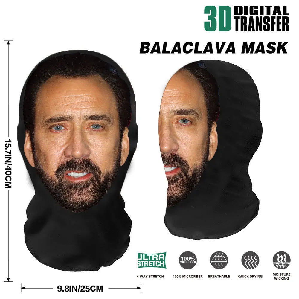 Cosplay 3D-gedruckte Kanye-Maske Stretch Mesh Vollgesichtsmaske Männer Frauen Rollenspiel Kopfbedeckung Halloween Maskerade Sturmhaube Kopfbedeckung