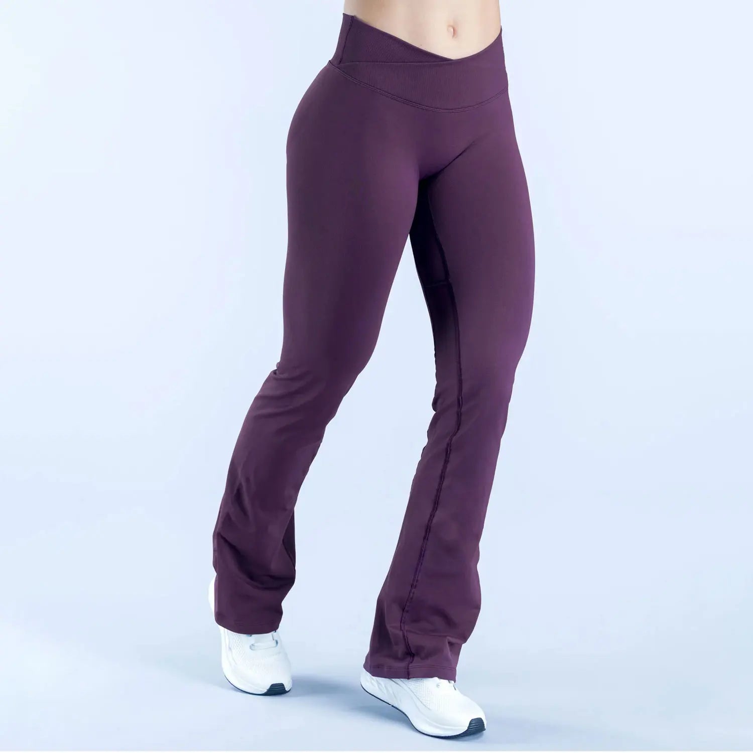 NCLAGEN Vision Flares Damen Fitnessstudio Fashion Yogahosen mit überkreuzter Vorderseite, hoher Taille, nahtlosen Sport-Leggings, Fitness-Hosen mit weitem Bein