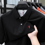 Polo-Shirt aus 100 % reiner Baumwolle, Kurzarm, High-End-Luxusmarke, Mode, Paul Pony Stickerei, Golf, Business Casual Herren T-Shirt