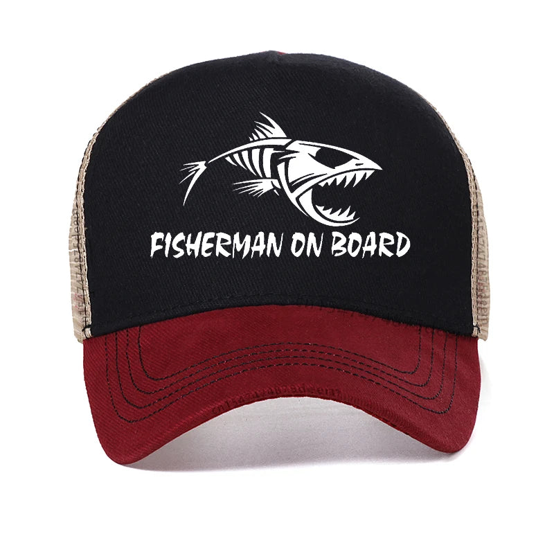 Fashion Fish Bone men Baseball Cap outdoors fishing Luya hat Summer Hunting and fishing Trucker hats visor Breathable caps Hauptbild