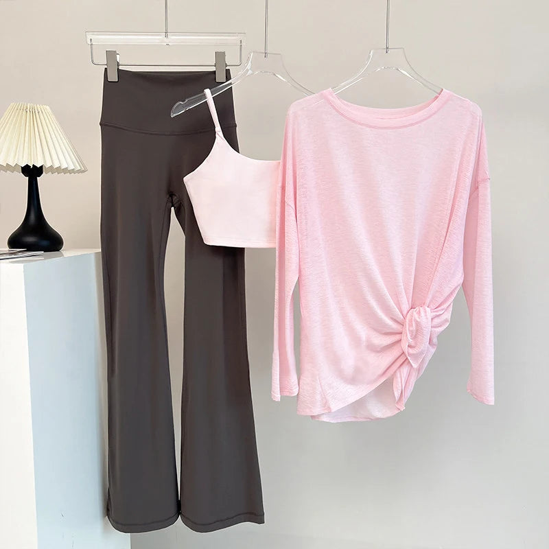 Atmungsaktives langärmliges Yoga-Cover-up, leichtes, schnell trocknendes Lauftop für Damen, lockere Passform, schlicht, Sport, Fitness, Outdoor, Freizeit