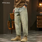 Men's 95% Cotton Jeans High Quality Loose Harem Pants Fashion Baggy Casual Outdoor Baggy Work Denim Pants Brand Men's Clothing