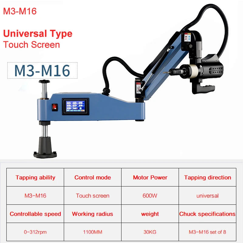 M3-M36 220V CNC Universal-Servogewindeschneidmaschine Elektrisches Gewindebohrwerkzeug Stahl Aluminium Kraftbohren