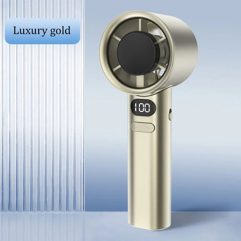 3000 mAh Handheld Mini-Ventilator Elektrischer Handventilator Eiskompresse Hochgeschwindigkeitskühlung USB wiederaufladbar Tragbares LED-Digitaldisplay