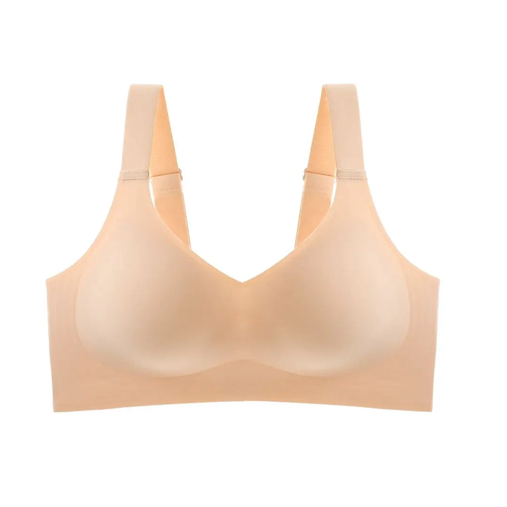 Damen-Push-up-BH, schön am Rücken, große Größen, weicher Halt, nahtlos, einteilig, ohne Bügel, verstellbarer, dünner Sport-BH nahtlos