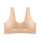 Damen-Push-up-BH, schön am Rücken, große Größen, weicher Halt, nahtlos, einteilig, ohne Bügel, verstellbarer, dünner Sport-BH nahtlos