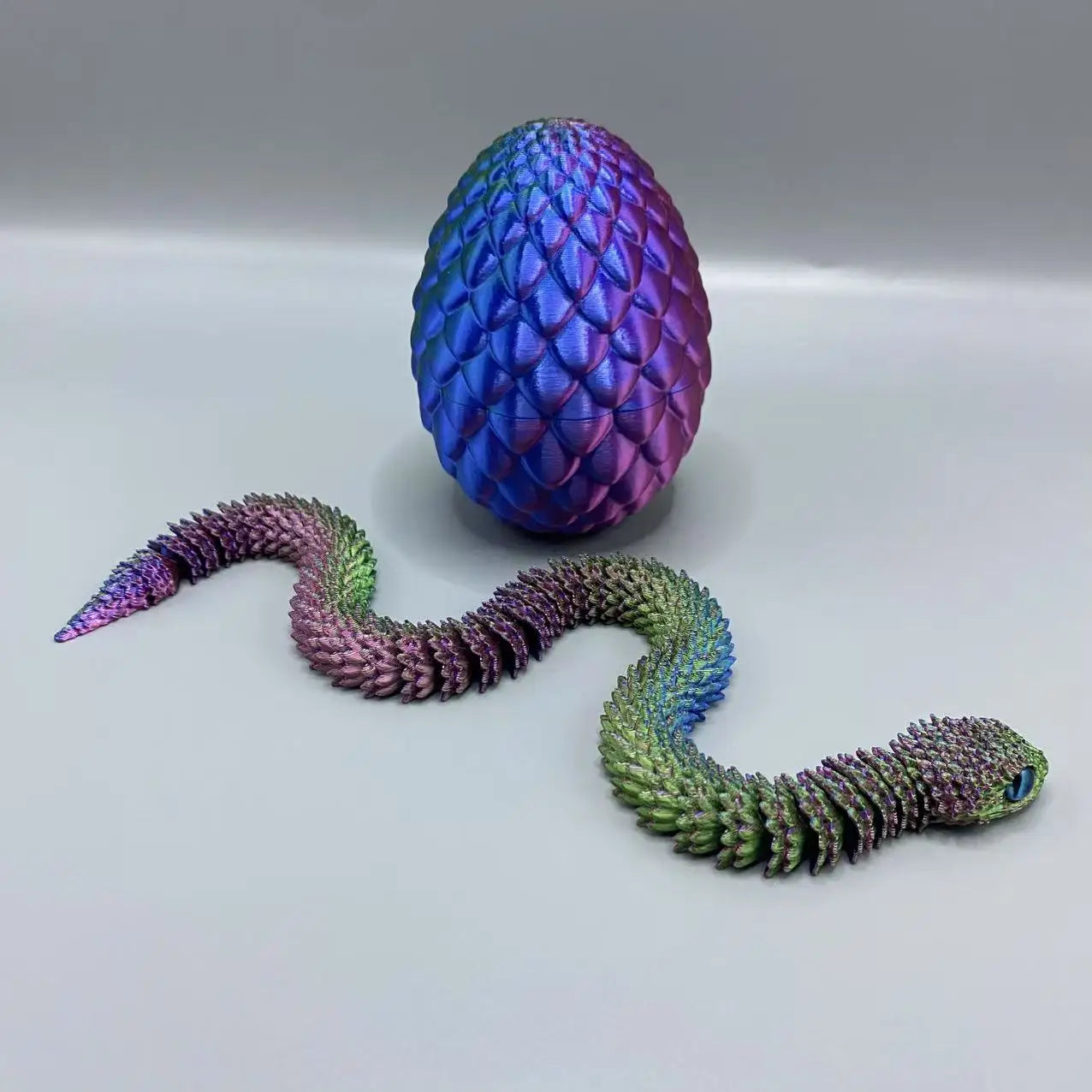 4tlg/Set 3D-gedrucktes Schlangen-Überraschungsei als Dekoration, flexible Gelenke, das beste Geschenk für 3D-Druck-Enthusiasten