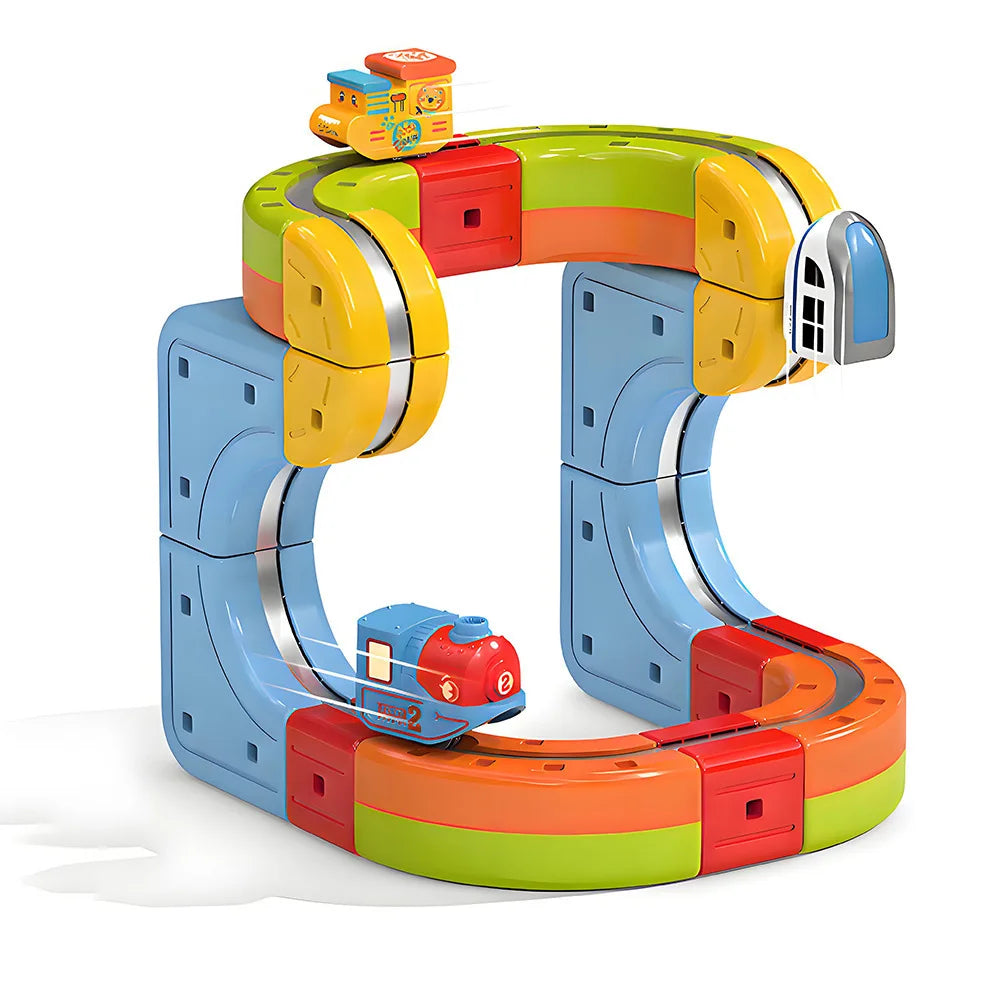 Magnetisches Bullet Train Set für Kinder mit elektrischer Lokomotive, DIY-Gleisbausteinen, pädagogischem MINT-Bauspielzeug, Geburtstagsgeschenk
