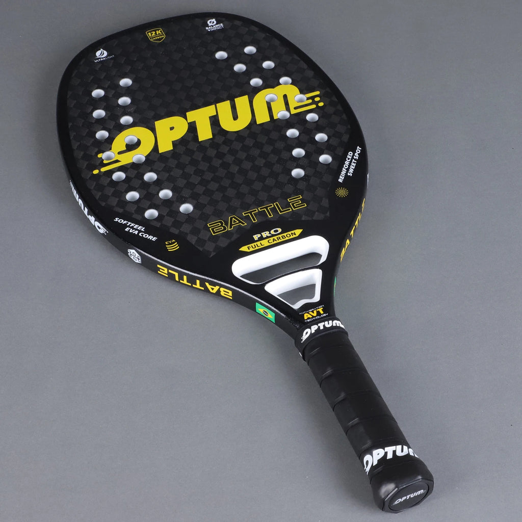 OPTUM BATTLE 12K Carbonfaser-Strandtennisschläger mit rauer Oberfläche und Abdeckungstasche