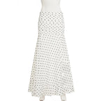 hirigin Tupfen Chiffon-Maxirock Französischer Stil Geraffter Mesh A-Linien-Rock Elegante Maxi-Unterteile Hohe Taille Streetwear