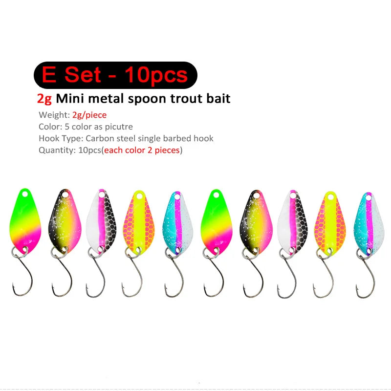 7/9/10 Stück Forellenköder 2,5g/2,6g/3g/3,2g/3,5g/5g Metalllöffel Angelköder Wobbler Casting Jigging Angelzubehör Pesca Döbel