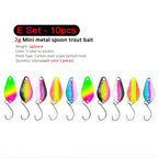 7/9/10 Stück Forellenköder 2,5g/2,6g/3g/3,2g/3,5g/5g Metalllöffel Angelköder Wobbler Casting Jigging Angelzubehör Pesca Döbel