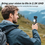 W&O 4K HD Action-Kamera, 1,9'' CMOS-Sensor, um 180° drehbar, USB-wiederaufladbar, tragbare Sport-Vlogging-Kamera für tägliche Aufnahmen