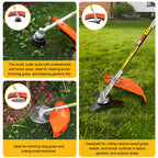 CONENTOOL 6in1 Benzin Motorsense 52cc 2-Takt Benzin Rasentrimmer Multifunktionaler Garten Grastrimmer Heckenschere Baumschneidewerkzeug