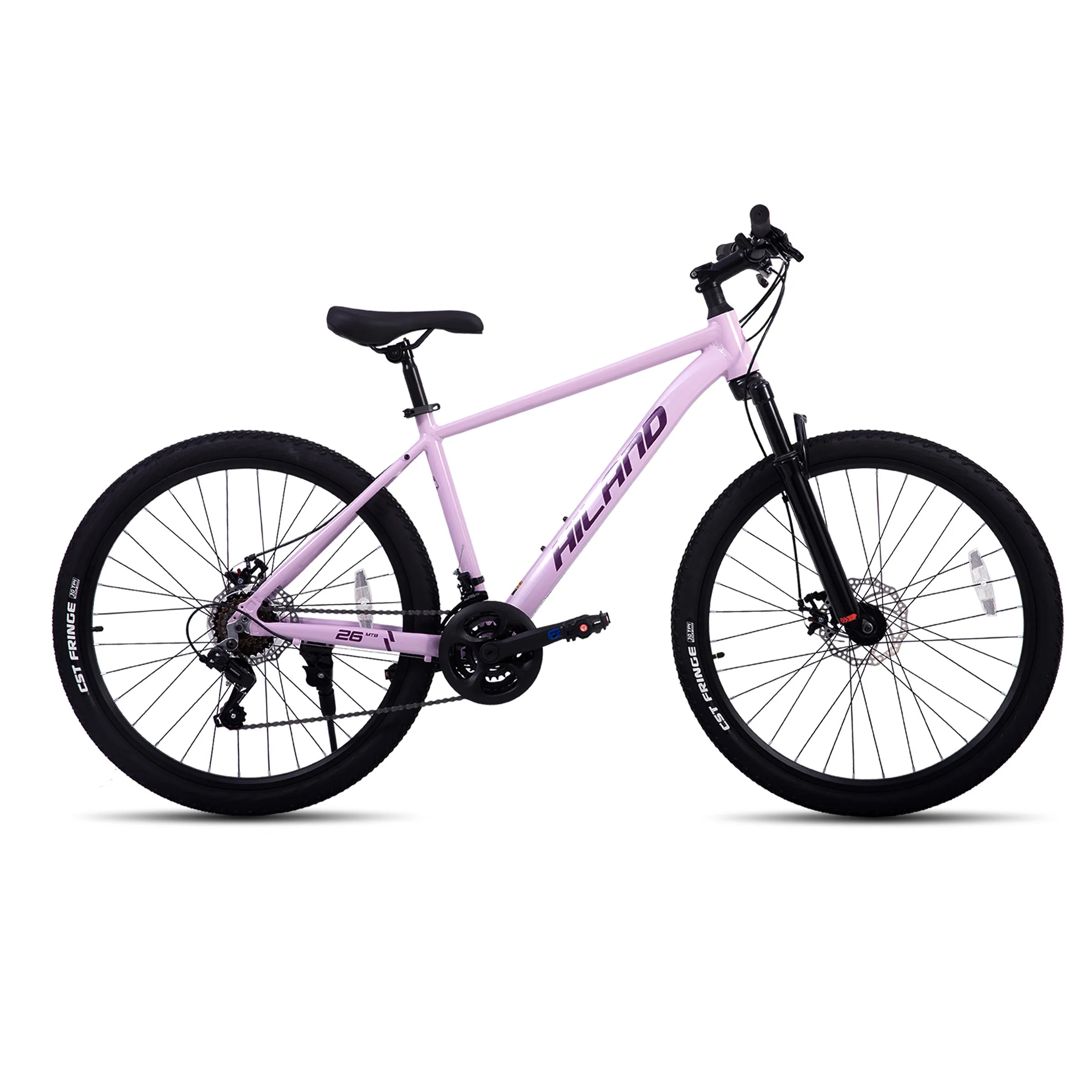 HILAND 26 Zoll Mountainbike aus Aluminiumlegierung für Damen und Herren, 21-Gang-Fahrrad mit mechanischen Scheibenbremsen, Federgabel