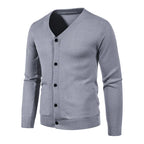 2024 M-5XL Herbst Herren Strickjacke Dünner V-Ausschnitt Basic Elastisch Slim Fit Dünner Pullover Einfarbig Freizeit Vielseitige Jacke
