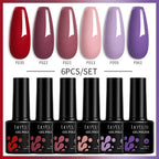 LILYCUTE 7ML 6PCS Neon Gel Nagellack Set fluoreszierend Farbwechsel Semi Permanent Soak Off Maniküre-Kit Nail Art Gel