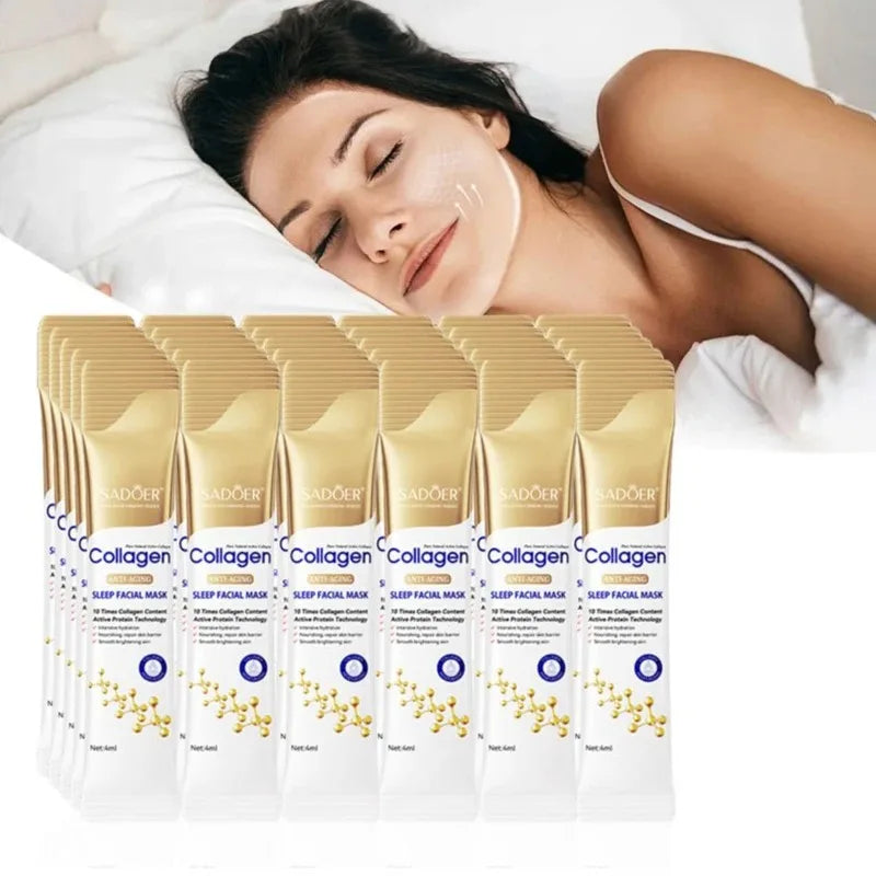 30 Stück Sadoer Kollagen Schlafmaske Gesichtspflege Feuchtigkeitsspendend Aufhellend Straffend Hydratisierend Maske Gesichtshautpflege