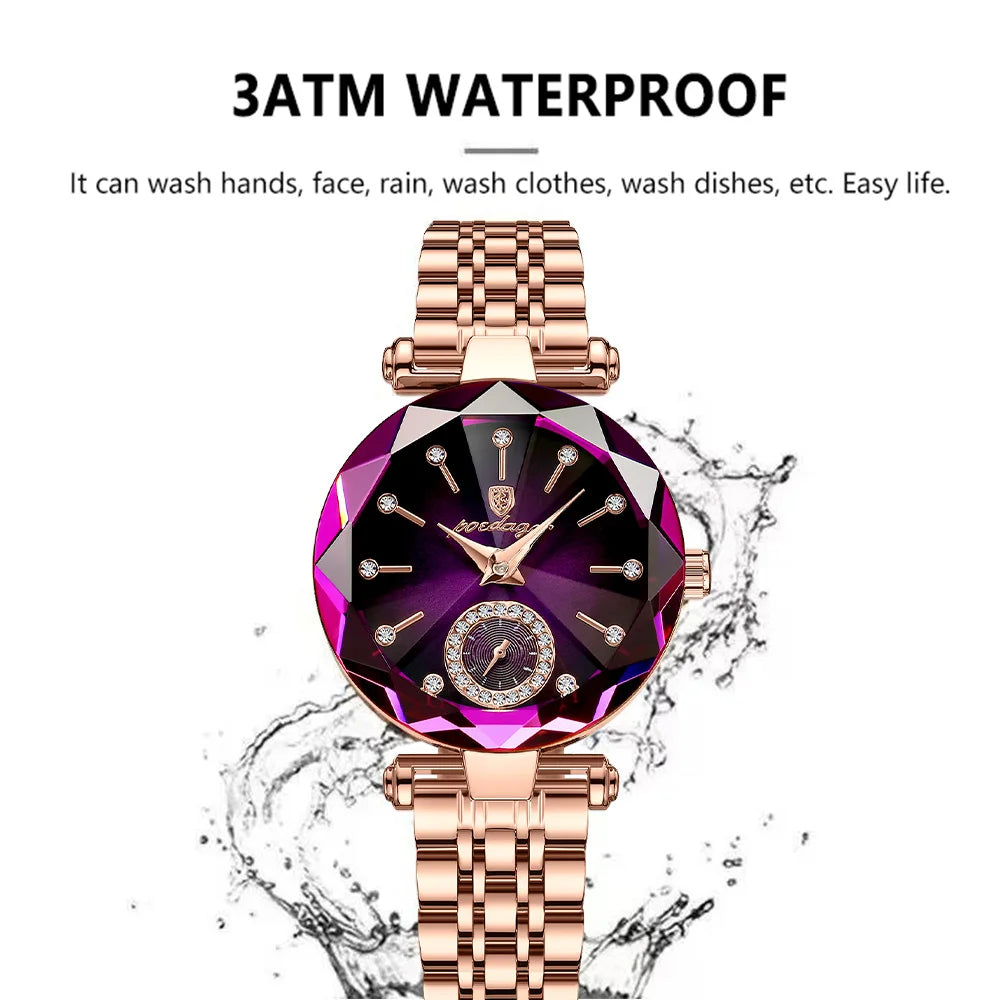 POEDAGAR Luxusuhr für Damen, wasserdicht, lässige Quarzuhr für Damen, hochwertige elegante Damenuhren, Damenuhr Reloj+Box