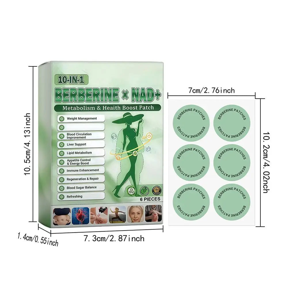 Berberin-Pflaster Nano-Microneedle-Pflaster mit natürlichen Inhaltsstoffen, täglicher Gewichtsmanagement-Körperstraffungsaufkleber für Frauen und Männer