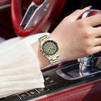 POEDAGAR Fashion Damen-Armbanduhr, Top Elegant, Woche, Datum, Damen-Uhr, Quarz, Edelstahl, Leuchtend, Wasserdicht, Damenuhren, Reloj