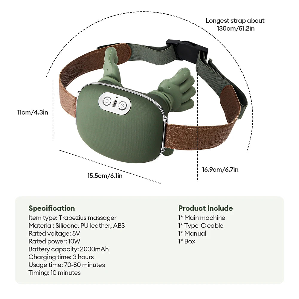 4D Bionic Finger Nacken-Schulter-Massagegerät Kabelloses Nacken-Halswirbel-Trapezius-Knetmassage-Schal Bürstenloser Motor Nackenmassagegerät