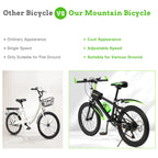 20 Zoll Mountainbike 7 Gänge, Verstellbarer Sattel Kinderfahrrad mit Schutzblechen und Flaschenhalter für Jungen und Mädchen 8-13 Jahre