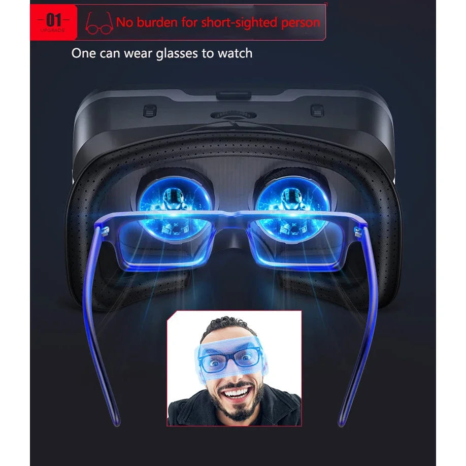 VR Shinecon 10.0 Helm 3D-Brille Virtual Reality Headset für Smartphones VR-Brille Videospiel Fernglas