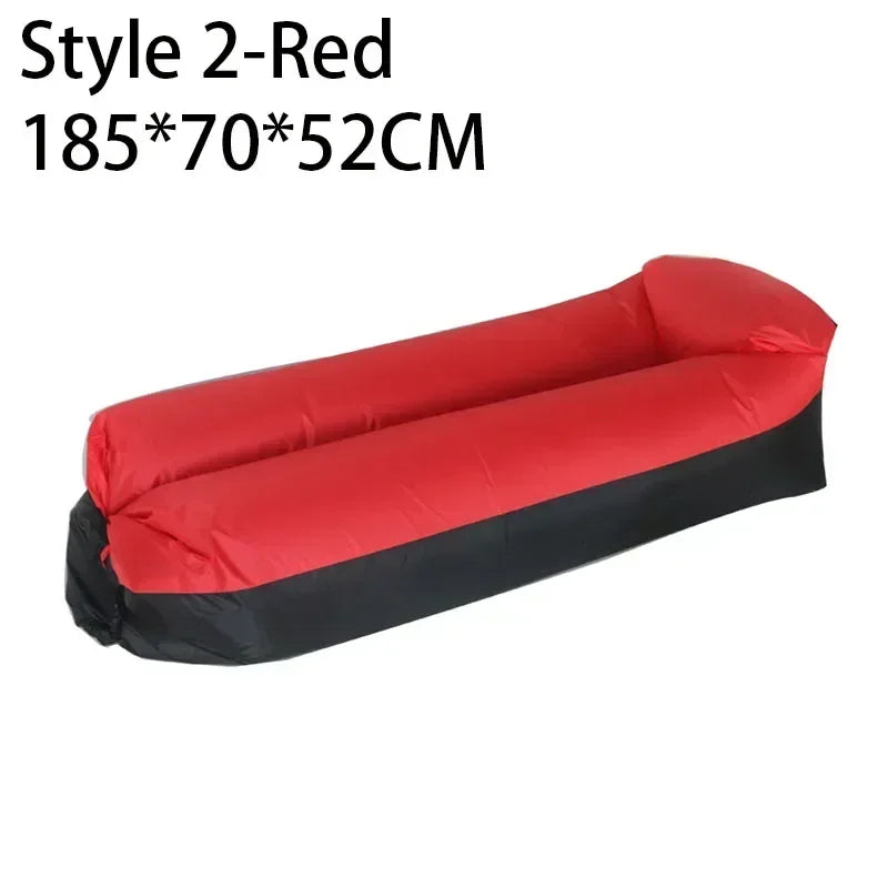 Outdoor tragbares aufblasbares Sofa Strand Faules Luftsofa Faltbarer Schlafsack Oxford-Stoff Campingmöbel 190x70cm