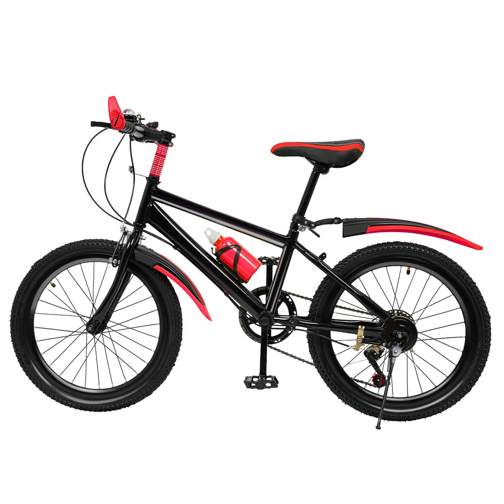20 Zoll Mountainbike 7 Gänge, Verstellbarer Sattel Kinderfahrrad mit Schutzblechen und Flaschenhalter für Jungen und Mädchen 8-13 Jahre