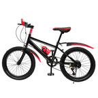 20 Zoll Mountainbike 7 Gänge, Verstellbarer Sattel Kinderfahrrad mit Schutzblechen und Flaschenhalter für Jungen und Mädchen 8-13 Jahre