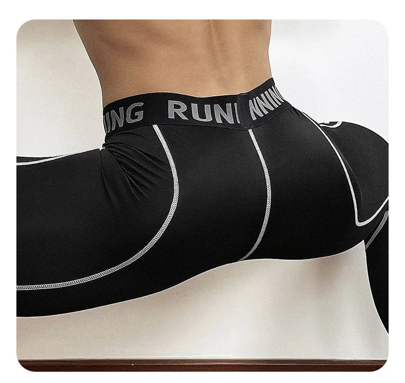 Herren Eng Anliegende Kompressionshose Schnell Trocknende Sportbekleidung Lauftights Herren Leggings Fitness Training Sexy Sport Gym Leggings
