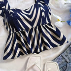 Blusen Hemden Eckiger Kragen Gestreifte Damenbluse Hemd Mode Sommer Ärmellose Bluse Hemd Damen Tops Camisas De Mujer Q3996