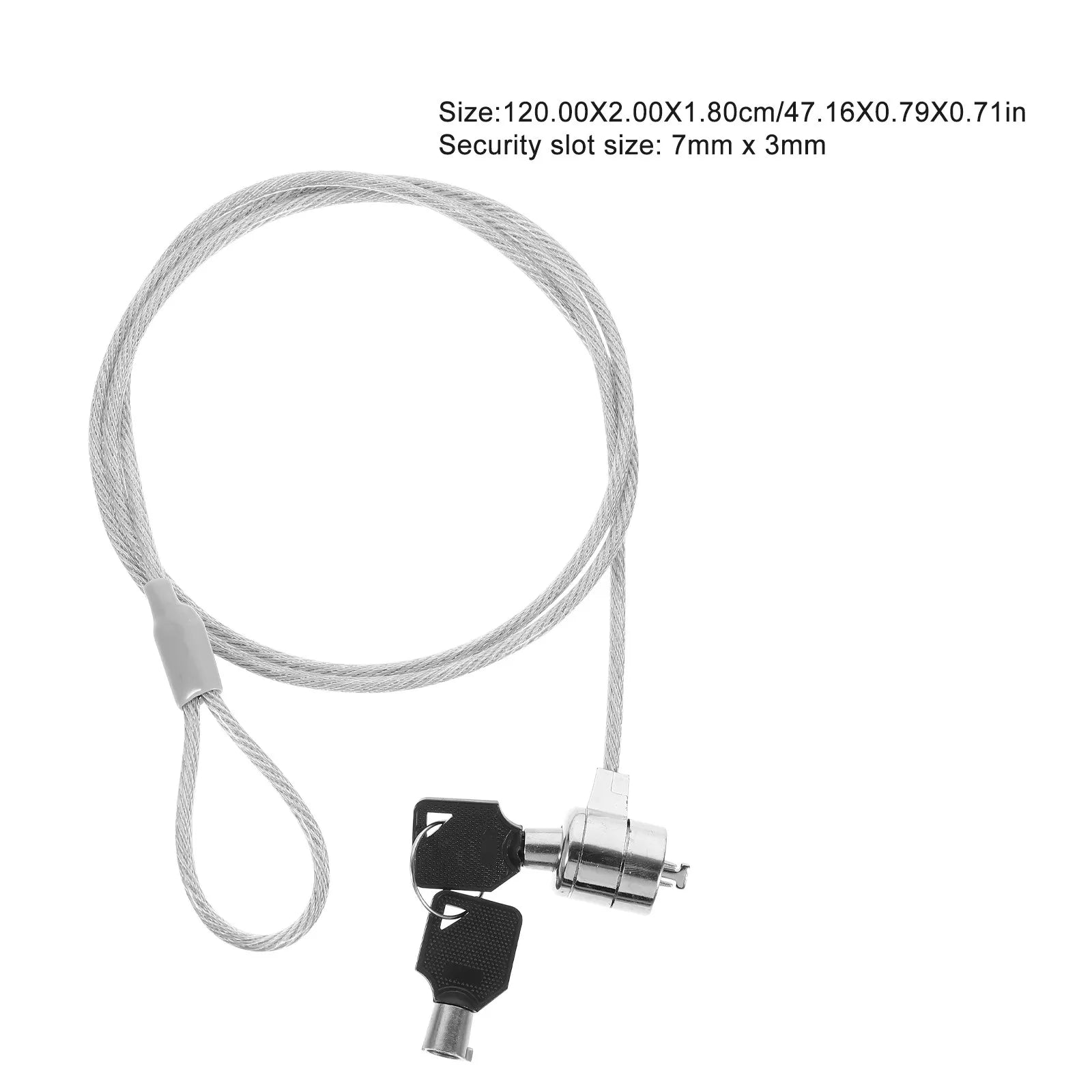 2er-Set Sicherheitskabel 6ft Schlüsselschloss Laptop-Diebstahlsicherung für Notebook PC Monitor Diebstahlschutzgerät mit sanfter Rotation