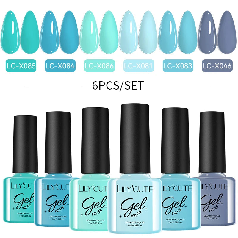 LILYCUTE Nagelgel-Politur-Set, Rosa Grün, Frühling, DIY-Nagelkunst-Design, lang anhaltend, Soak Off UV Gel, Maniküre, Malgel, Vernis-Kit