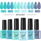 LILYCUTE Nagelgel-Politur-Set, Rosa Grün, Frühling, DIY-Nagelkunst-Design, lang anhaltend, Soak Off UV Gel, Maniküre, Malgel, Vernis-Kit