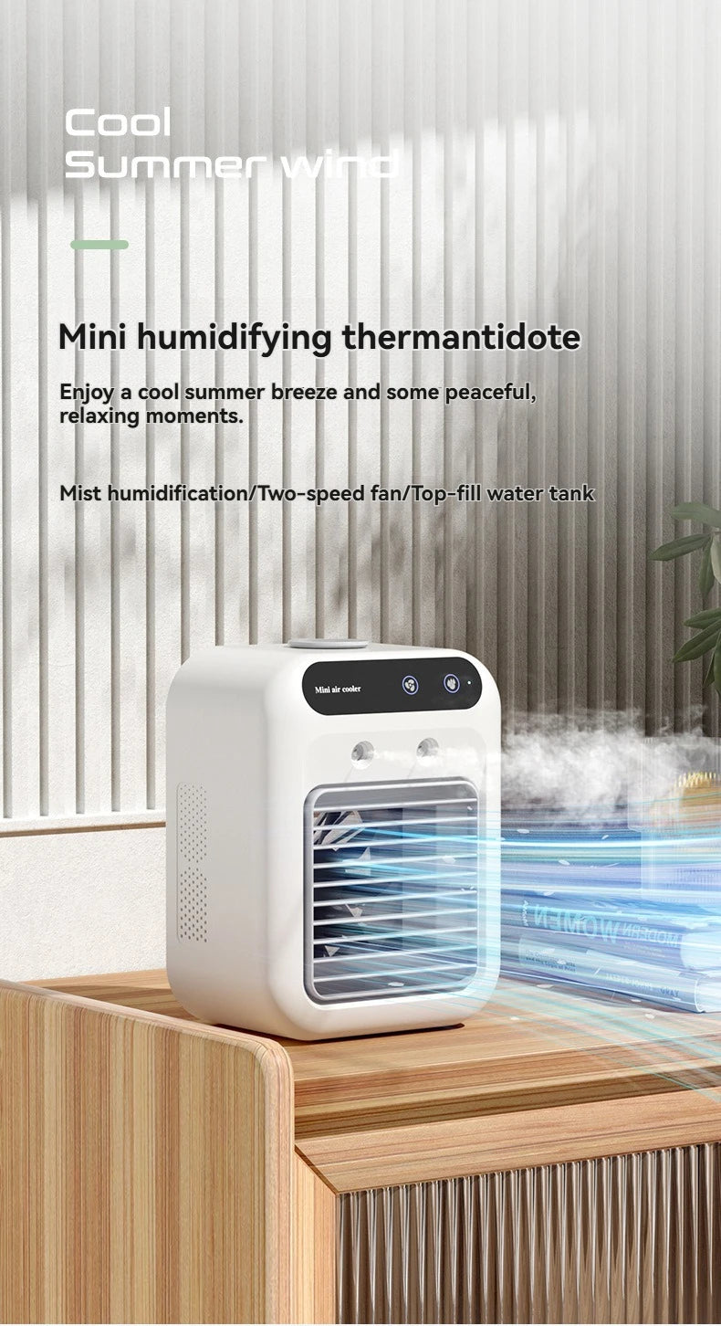 Kabelloser Klimaanlagen-Mini-Ventilator, tragbarer Luftkühler, 500 ml Eiswassersprühbefeuchter für den Heimgebrauch, Klimaanlagen-Nebelventilator, USB
