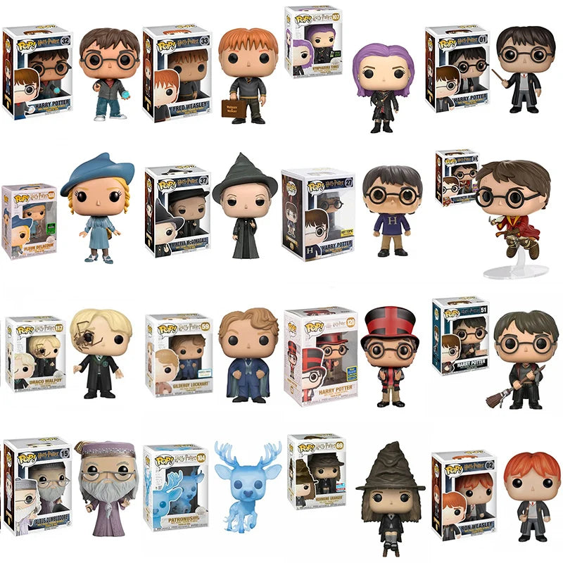 Funko Pop Harry Ron Hermine Tonks Malfoy Dumbledore Snape Fawkes Patronus Potter Fleur Delacour Lucius Malfoy Hedwig Modellspielzeug