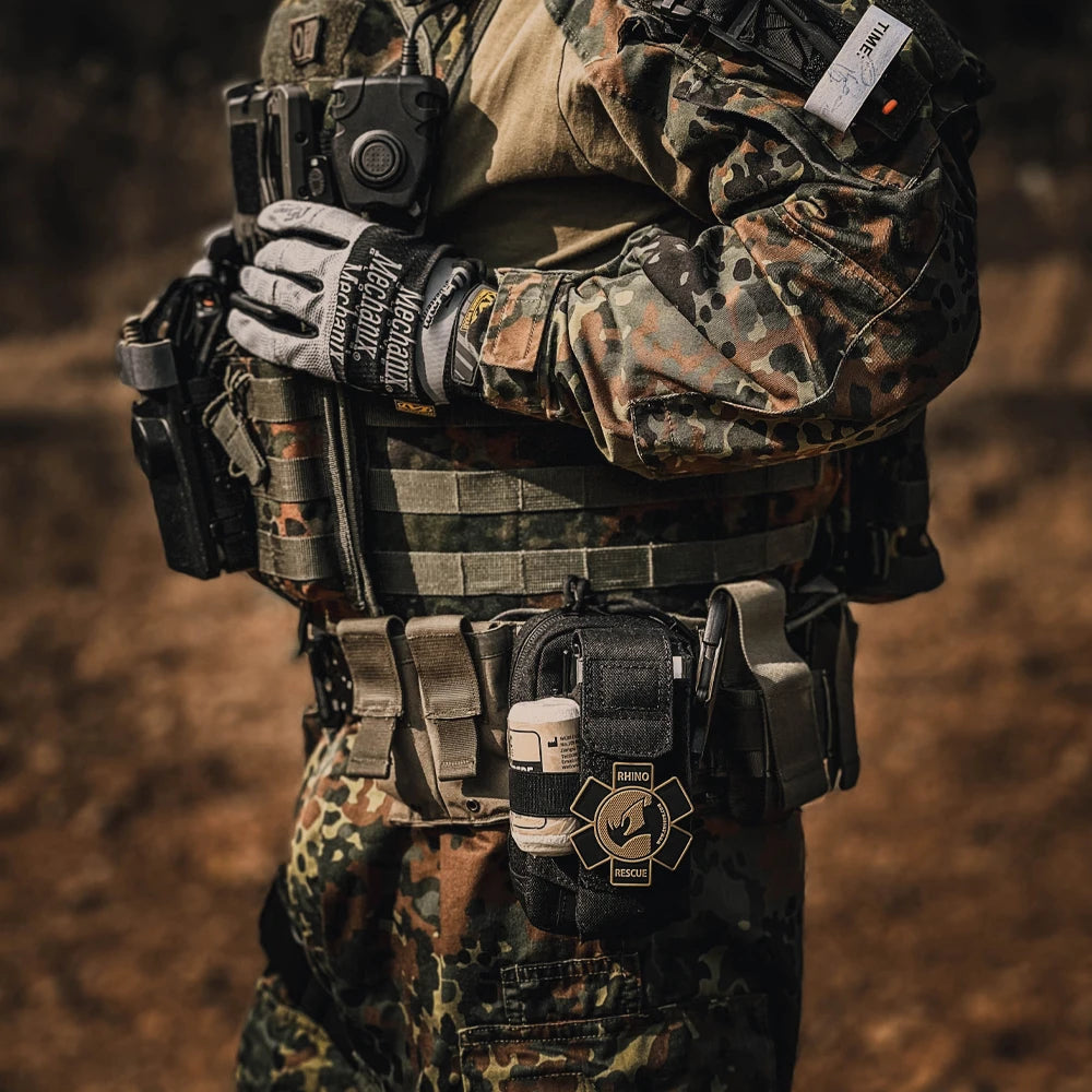 Rhino Rescue EDC Erste-Hilfe-Set IFAK Trauma mit Molle Taktischer Tasche Tourniquets Verband für Überleben
