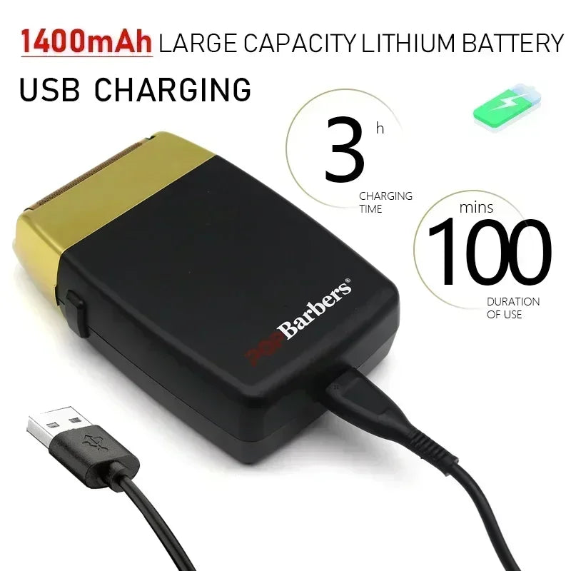 11000 U/min POP Barbers P620 Professioneller elektrischer Herren-Barttrimmer Doppelfolienrasierer Elektrorasierer USB-Haarschneidemaschine