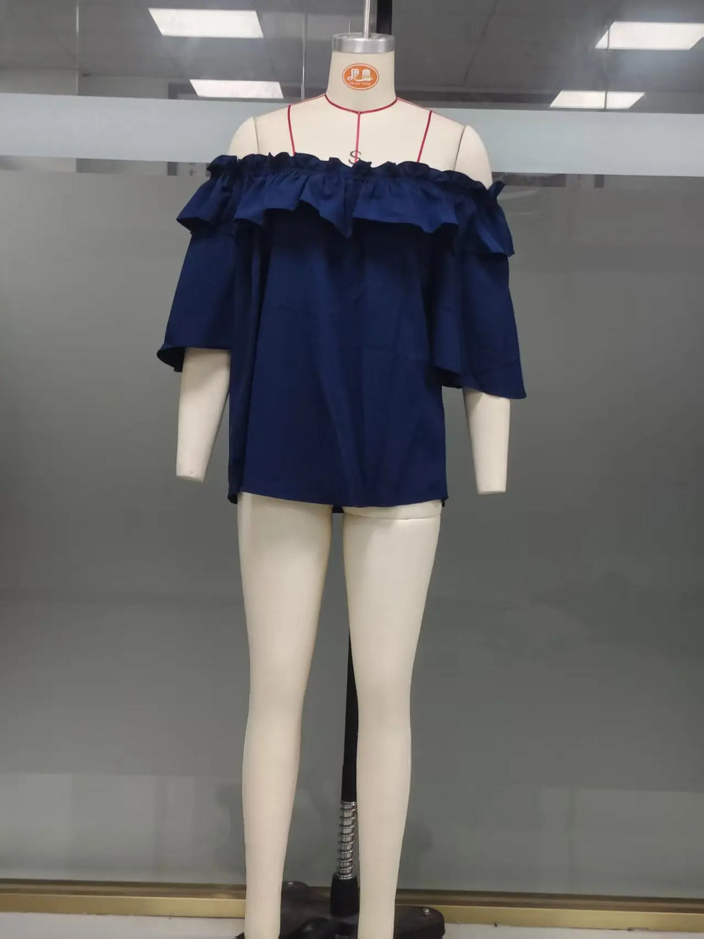 Mode Rüschen Sexy One Shoulder Damen Kurzarmshirt Sommer Neu Lässige Weite Oberteile Weibliche Elegante Vielseitige Bürobluse