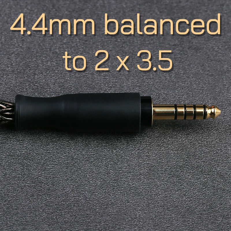 OPENHEART 16-adriges Kopfhörerkabel 1 zu 2 Klinken dual 3.5/2.5/4.4mm/XLR symmetrisches Kabel für HIFIMAN DENON Ersatzkabel 2m 3m
